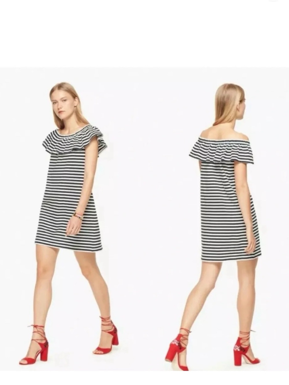 Kate Spade Broome Street Black & White Stripe dress size Large